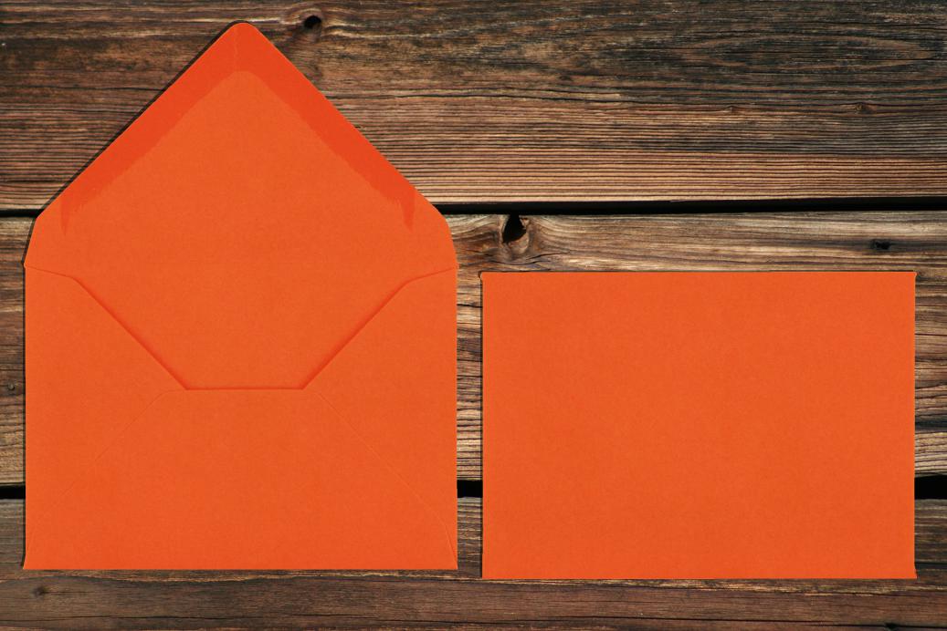 Briefhüllen 80x114 mm Nassklebend Dunkelorange 120 g/qm